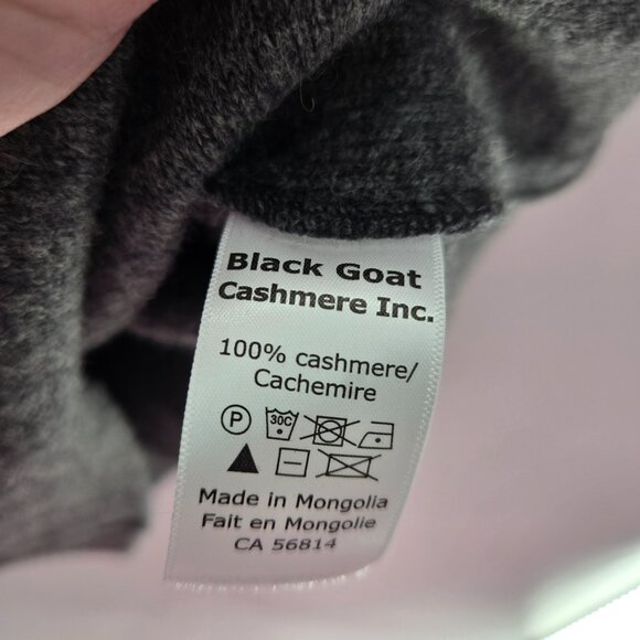 Black Goat Cashmere Charcoal Gray Pencil Back Slit Skirt Size Small - Picture 5 of 5